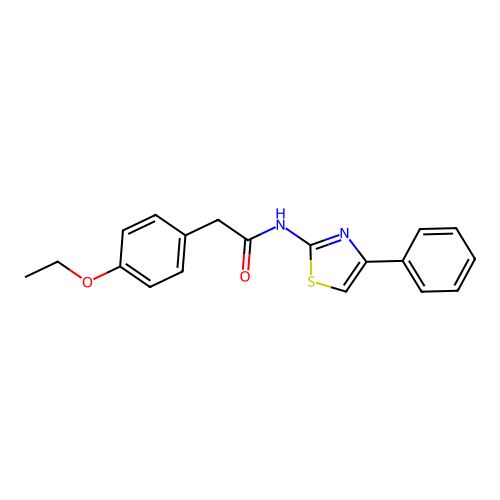 2-(4-ethoxyphenyl)-N-(4-phenyl-1,3-thiazol-2-yl)acetamide structure