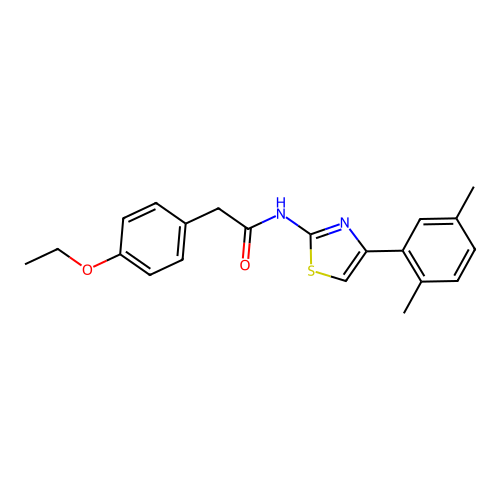 N-[4-(2,5-dimethylphenyl)-1,3-thiazol-2-yl]-2-(4-ethoxyphenyl)acetamide structure