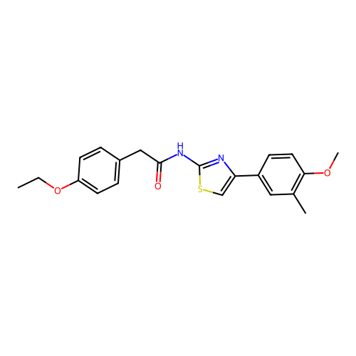 2-(4-ethoxyphenyl)-N-[4-(4-methoxy-3-methylphenyl)-1,3-thiazol-2-yl]acetamide structure