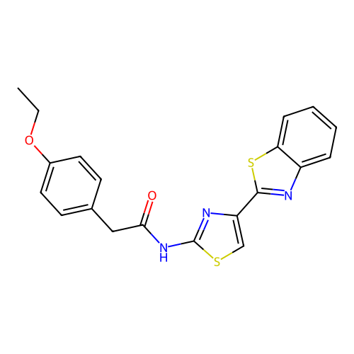 N-[4-(1,3-benzothiazol-2-yl)-1,3-thiazol-2-yl]-2-(4-ethoxyphenyl)acetamide structure