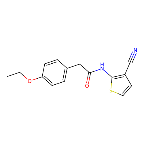 N-(3-cyanothiophen-2-yl)-2-(4-ethoxyphenyl)acetamide structure