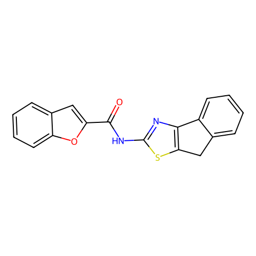 N-(8H-indeno[1,2-d]thiazol-2-yl)benzofuran-2-carboxamide structure