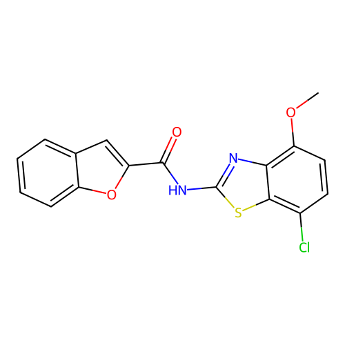 N-(7-chloro-4-methoxy-1,3-benzothiazol-2-yl)-1-benzofuran-2-carboxamide structure