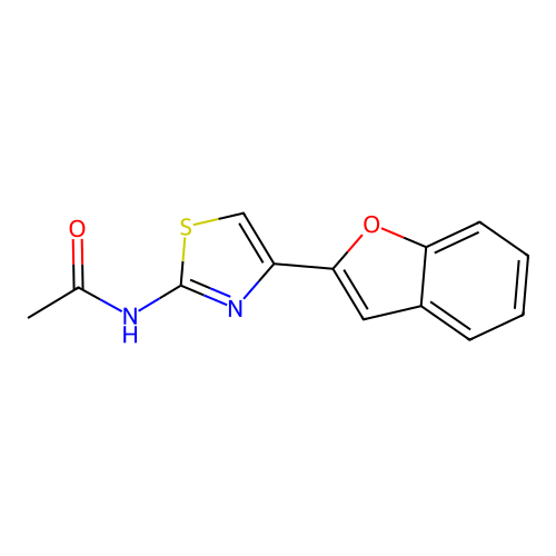 N-[4-(1-benzofuran-2-yl)-1,3-thiazol-2-yl]acetamide structure