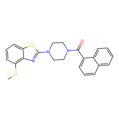 (4-(4-(Methylthio)benzo[d]thiazol-2-yl)piperazin-1-yl)(naphthalen-1-yl)methanone structure