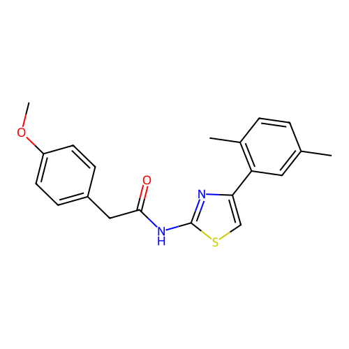 N-[4-(2,5-dimethylphenyl)-1,3-thiazol-2-yl]-2-(4-methoxyphenyl)acetamide structure