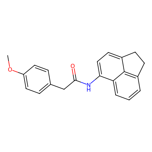 N-(1,2-dihydroacenaphthylen-5-yl)-2-(4-methoxyphenyl)acetamide structure