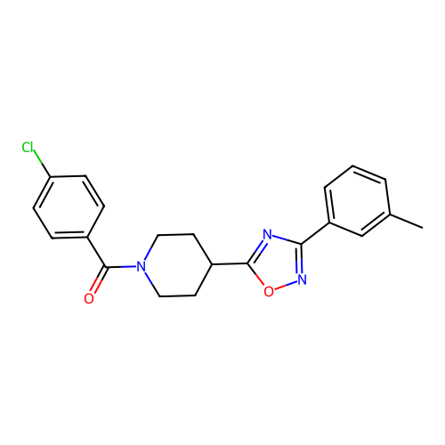 (4-Chlorophenyl)[4-[3-(3-methylphenyl)-1,2,4-oxadiazol-5-yl]-1-piperidinyl]methanone structure