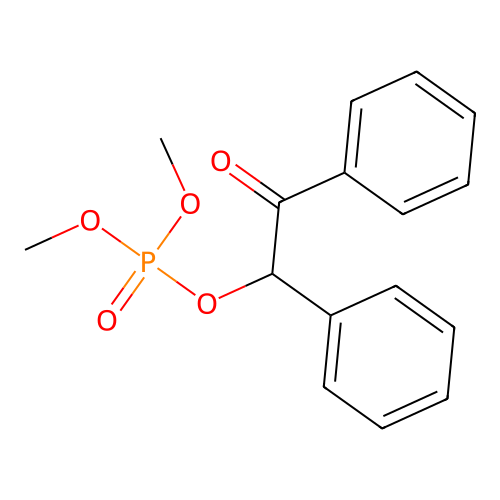 Dimethyl 2-oxo-1,2-diphenylethyl phosphate structure