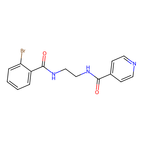N-[2-[(2-bromobenzoyl)amino]ethyl]pyridine-4-carboxamide structure