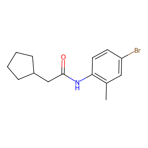 N-(4-bromo-2-methylphenyl)-2-cyclopentylacetamide structure