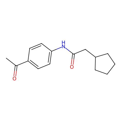 N-(4-acetylphenyl)-2-cyclopentylacetamide structure
