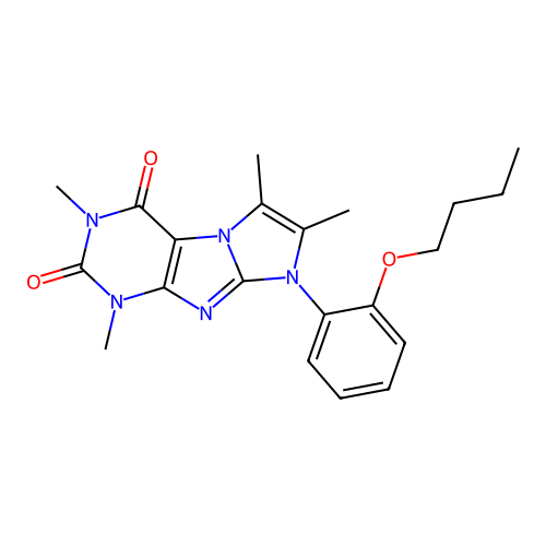 6-(2-Butoxyphenyl)-2,4,7,8-tetramethylpurino[7,8-a]imidazole-1,3-dione structure