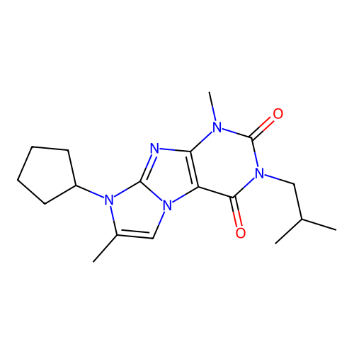 6-Cyclopentyl-4,7-dimethyl-2-(2-methylpropyl)purino[7,8-a]imidazole-1,3-dione structure