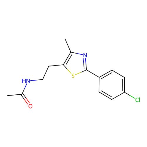 N-(2-(2-(4-chlorophenyl)-4-methylthiazol-5-yl)ethyl)acetamide structure
