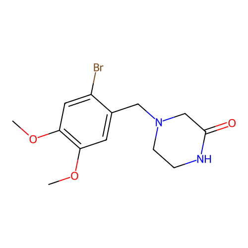 4-[(2-Bromo-4,5-dimethoxyphenyl)methyl]-2-piperazinone structure
