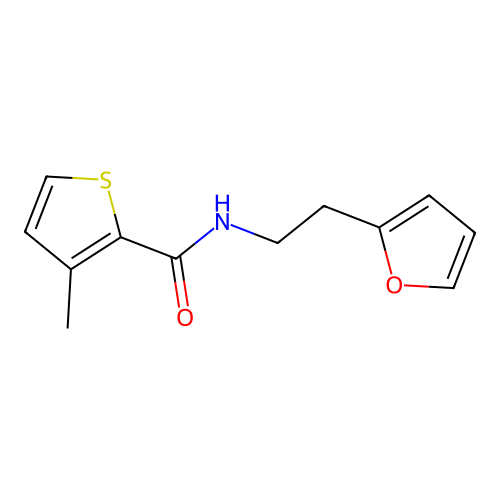 N-[2-(furan-2-yl)ethyl]-3-methylthiophene-2-carboxamide structure