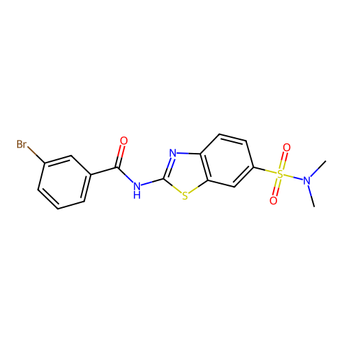 3-bromo-N-[6-(dimethylsulfamoyl)-1,3-benzothiazol-2-yl]benzamide structure