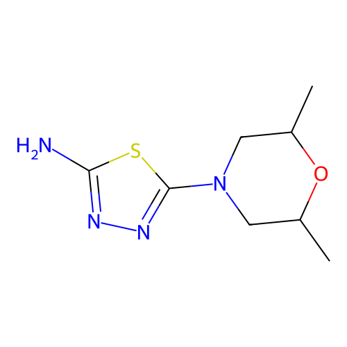 5-(2,6-Dimethylmorpholin-4-yl)-1,3,4-thiadiazol-2-amine structure