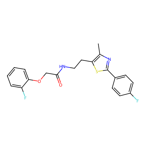 2-(2-fluorophenoxy)-N-{2-[2-(4-fluorophenyl)-4-methyl-1,3-thiazol-5-yl]ethyl}acetamide structure