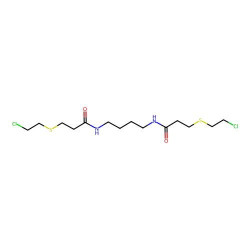 3-(2-chloroethylsulfanyl)-N-[4-[3-(2-chloroethylsulfanyl)propanoylamino]butyl]propanamide structure