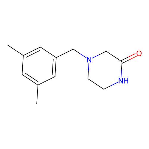 4-[(3,5-Dimethylphenyl)methyl]piperazin-2-one structure