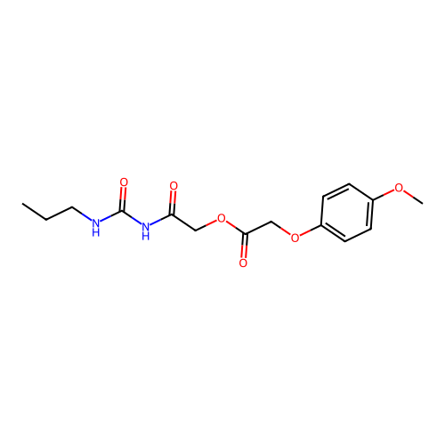 2-Oxo-2-[[(propylamino)carbonyl]amino]ethyl 2-(4-methoxyphenoxy)acetate structure