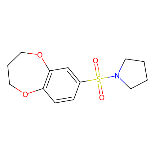 1-(3,4-dihydro-2H-1,5-benzodioxepine-7-sulfonyl)pyrrolidine structure