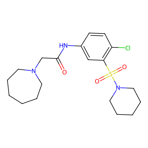 2-(azepan-1-yl)-N-[4-chloro-3-(piperidine-1-sulfonyl)phenyl]acetamide structure