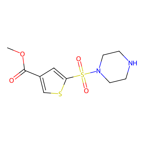 Methyl 5-(piperazine-1-sulfonyl)thiophene-3-carboxylate structure
