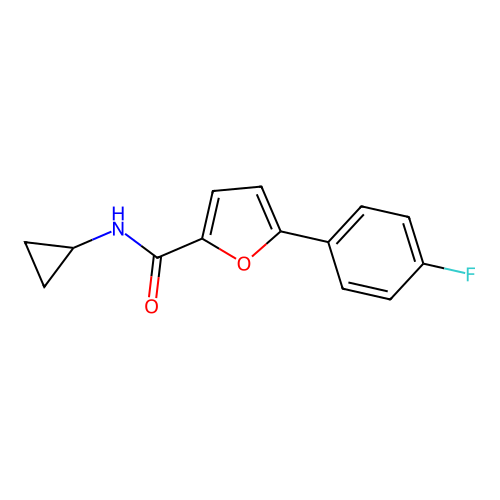 N-cyclopropyl-5-(4-fluorophenyl)furan-2-carboxamide structure