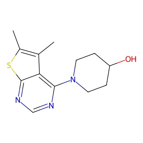 1-(5,6-Dimethylthieno[2,3-d]pyrimidin-4-yl)piperidin-4-ol structure