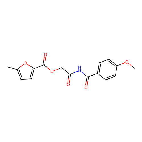 [2-[(4-Methoxybenzoyl)amino]-2-oxoethyl] 5-methylfuran-2-carboxylate structure