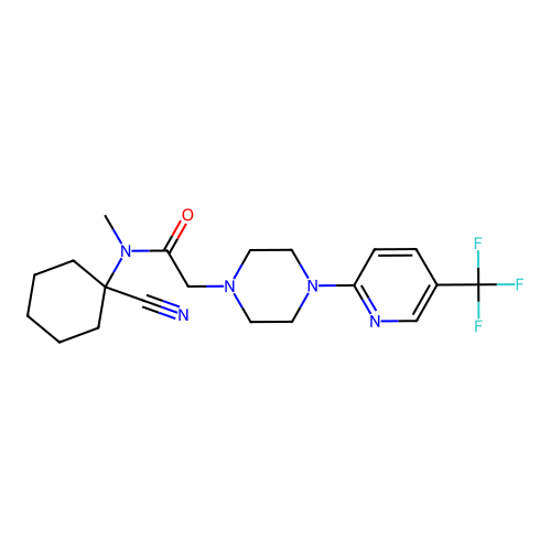 N-(1-cyanocyclohexyl)-N-methyl-2-[4-[5-(trifluoromethyl)pyridin-2-yl]piperazin-1-yl]acetamide structure