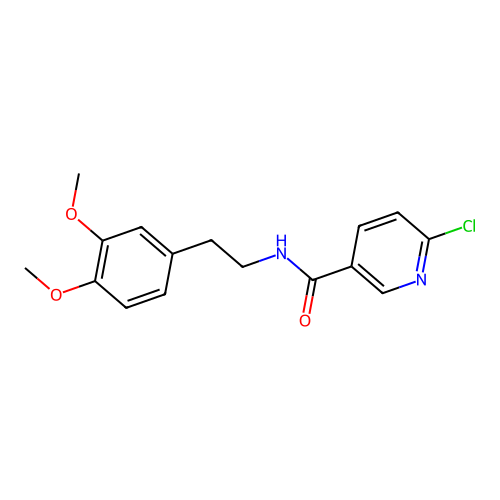 6-chloro-N-[2-(3,4-dimethoxyphenyl)ethyl]pyridine-3-carboxamide structure