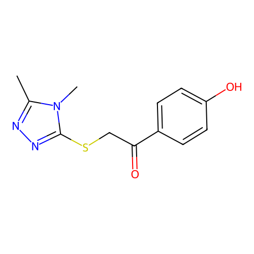 2-((4,5-Dimethyl-4h-1,2,4-triazol-3-yl)thio)-1-(4-hydroxyphenyl)ethan-1-one structure