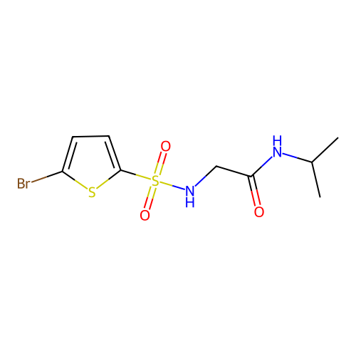2-((5-Bromothiophene)-2-sulfonamido)-N-isopropylacetamide structure