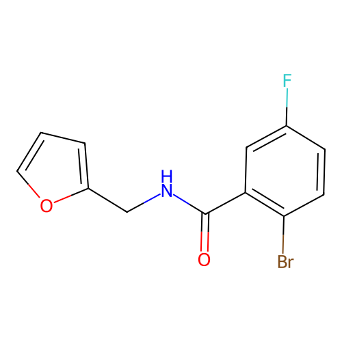 2-bromo-5-fluoro-N-(furan-2-ylmethyl)benzamide structure