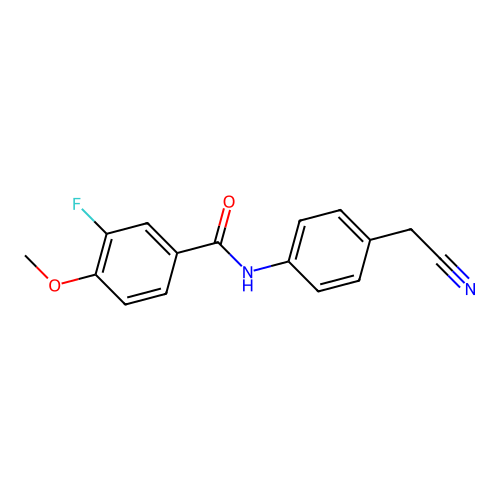 N-[4-(cyanomethyl)phenyl]-3-fluoro-4-methoxybenzamide structure