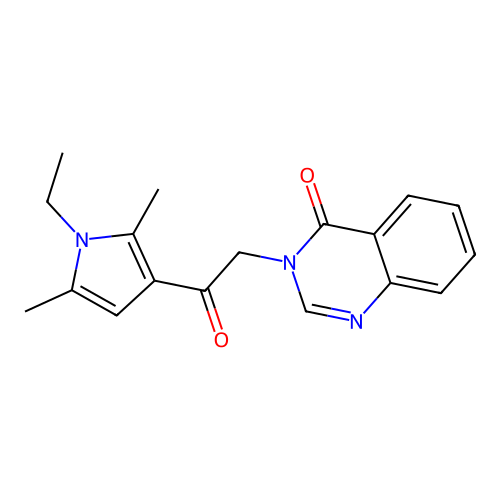 3-[2-(1-Ethyl-2,5-dimethylpyrrol-3-yl)-2-oxoethyl]quinazolin-4-one structure