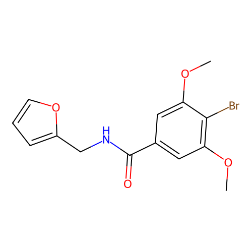 4-bromo-N-(2-furylmethyl)-3,5-dimethoxybenzamide structure