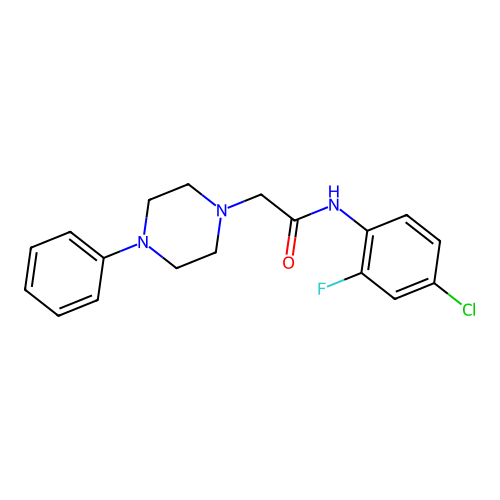 N-(4-chloro-2-fluorophenyl)-2-(4-phenylpiperazin-1-yl)acetamide structure