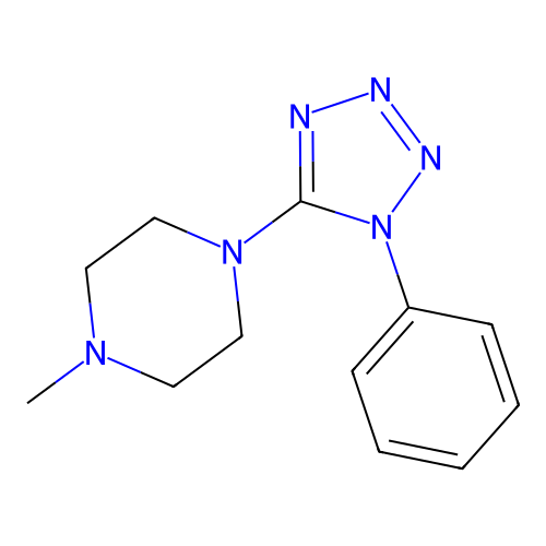 1-Methyl-4-(1-phenyltetrazol-5-yl)piperazine structure
