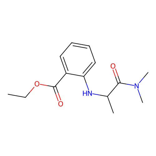 Anthranilic acid, N-(1-(dimethylcarbamoyl)ethyl)-, ethyl ester structure