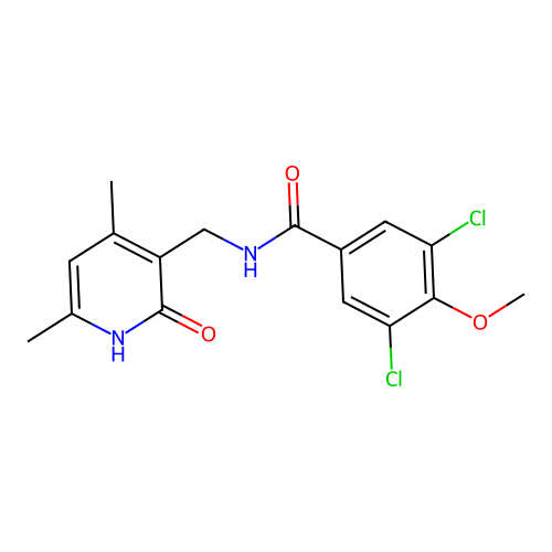 3,5-dichloro-N-[(4,6-dimethyl-2-oxo-1H-pyridin-3-yl)methyl]-4-methoxybenzamide structure