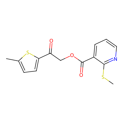 [2-(5-Methylthiophen-2-yl)-2-oxoethyl] 2-methylsulfanylpyridine-3-carboxylate structure