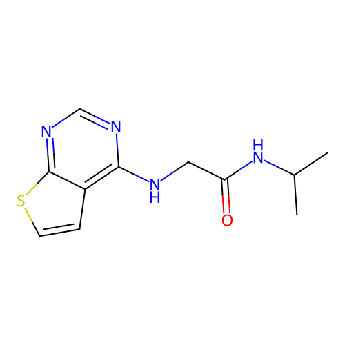 N-propan-2-yl-2-(thieno[2,3-d]pyrimidin-4-ylamino)acetamide structure