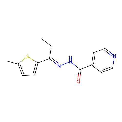 Isonicotinic acid, (alpha-ethyl-5-methyl-2-thenylidene)hydrazide structure