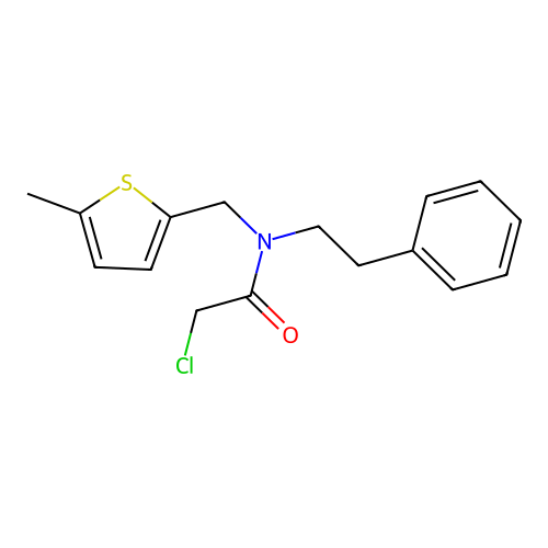 2-chloro-N-[(5-methylthiophen-2-yl)methyl]-N-(2-phenylethyl)acetamide structure