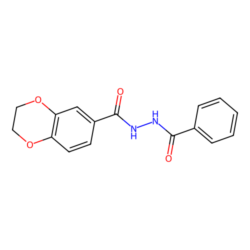 2,3-Dihydro-1,4-benzodioxin-6-carboxylic acid 2-benzoylhydrazide structure